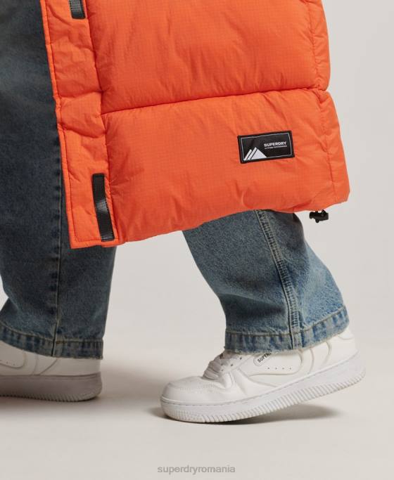 Superdry gilet puffer cu paragate ripstop îmbrăcăminte portocale femei JX0Z3695