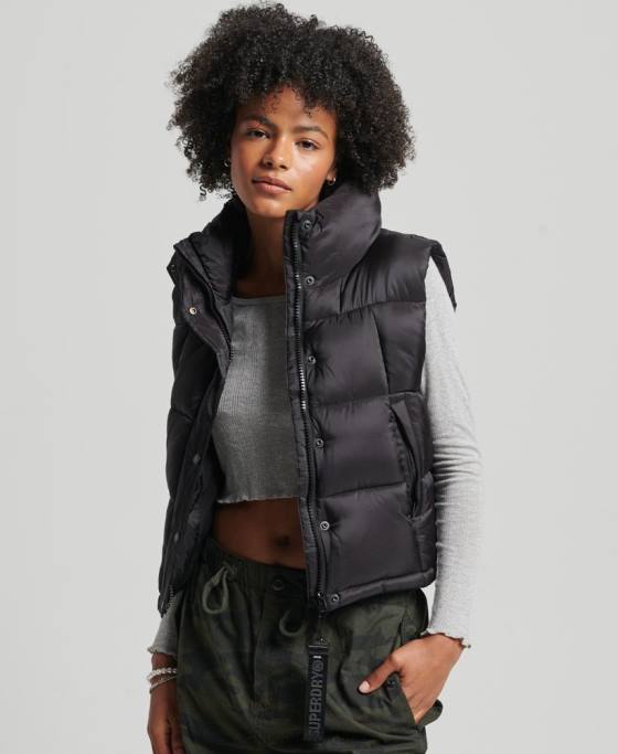 Superdry gilet sport montan îmbrăcăminte negru femei JX0Z5646
