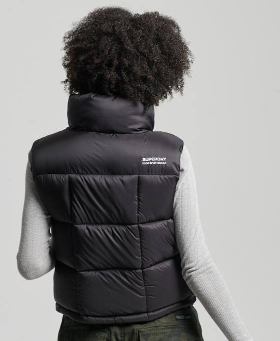 Superdry gilet sport montan îmbrăcăminte negru femei JX0Z5646