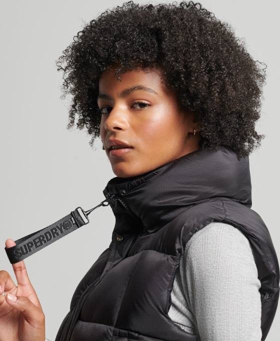 Superdry gilet sport montan îmbrăcăminte negru femei JX0Z5646