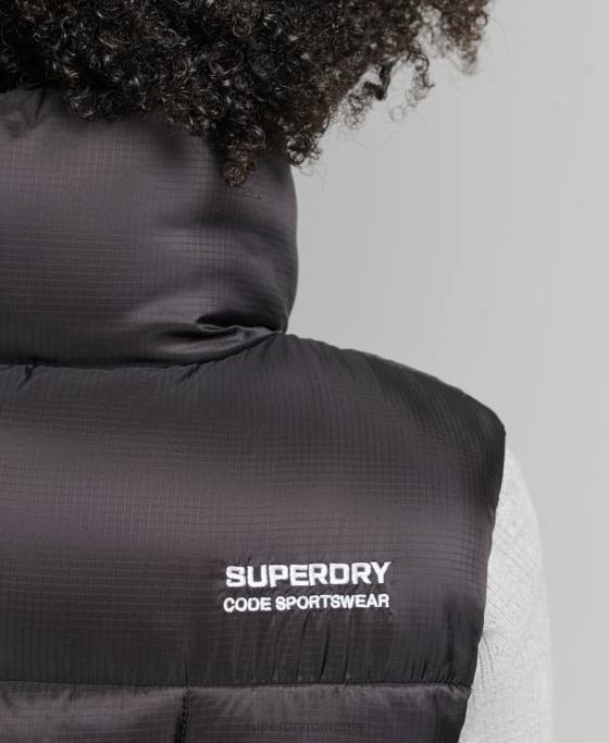 Superdry gilet sport montan îmbrăcăminte negru femei JX0Z5646