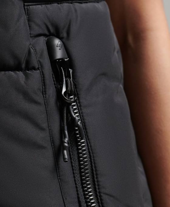 Superdry gilet supradimensionat puf sport îmbrăcăminte negru femei JX0Z3851