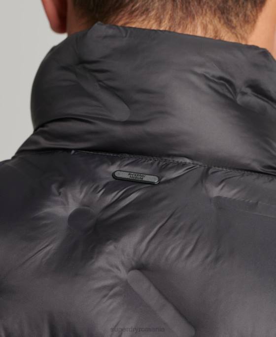 Superdry giletă căptușită scurtă ușoară îmbrăcăminte negru bărbați JX0Z4476