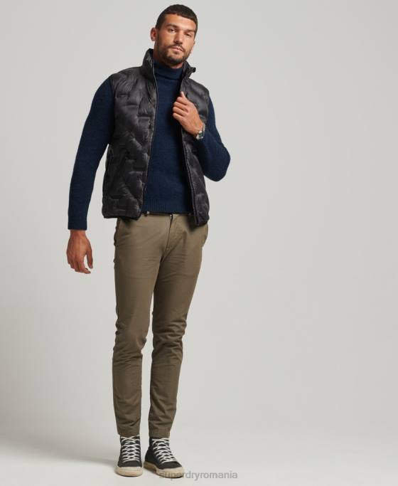 Superdry giletă căptușită scurtă ușoară îmbrăcăminte negru bărbați JX0Z4476