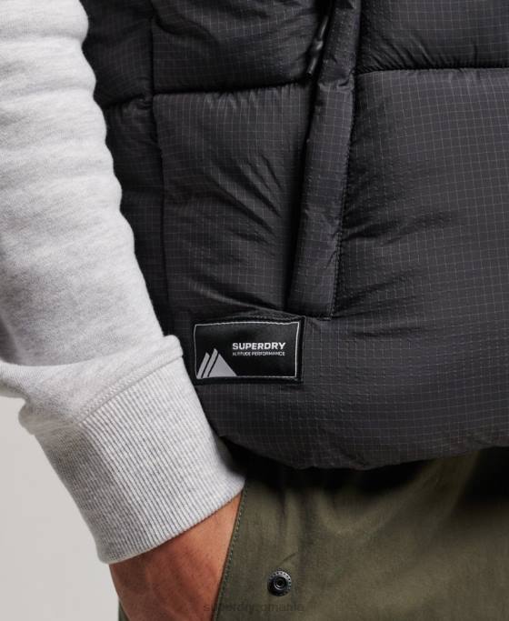 Superdry giletă scurtă căptușită de la margine îmbrăcăminte negru bărbați JX0Z1032