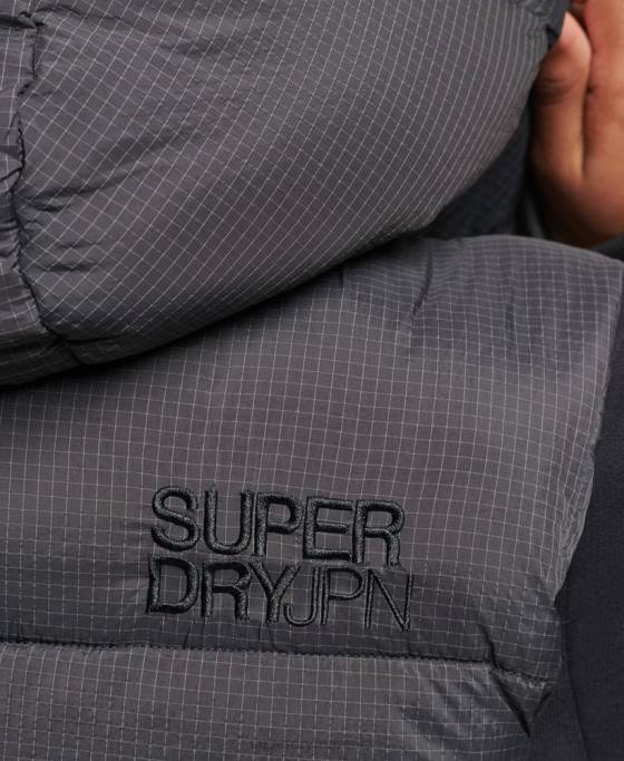 Superdry giletă scurtă căptușită de la margine îmbrăcăminte negru femei JX0Z3581