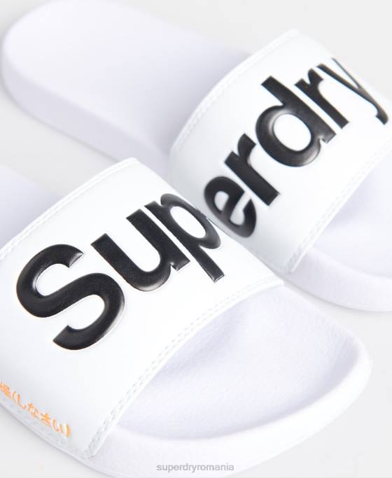 Superdry glisoare clasice cu logo pantofi alb bărbați JX0Z1939