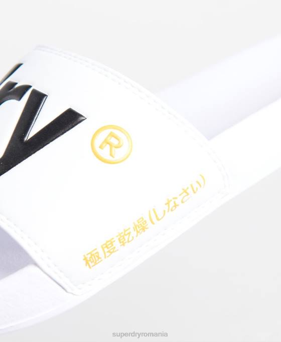 Superdry glisoare clasice cu logo pantofi alb bărbați JX0Z1939