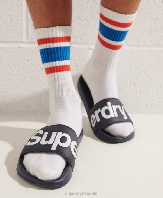 Superdry glisoare clasice cu logo pantofi marina bărbați JX0Z1952