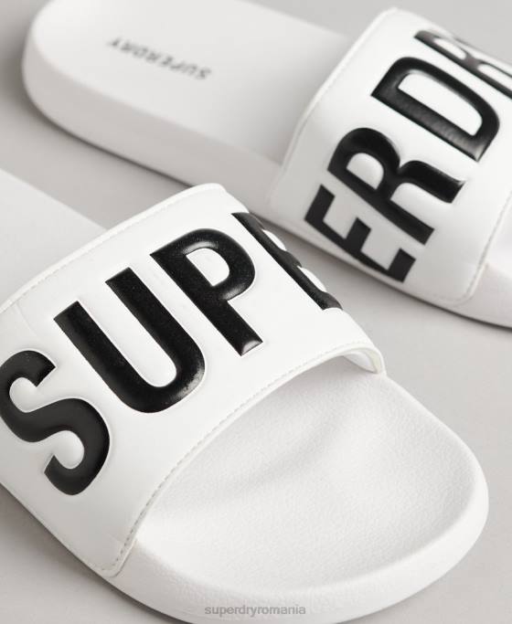 Superdry glisoare de bazin de bază pantofi alb bărbați JX0Z1890
