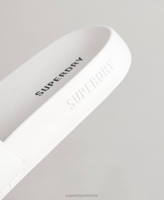 Superdry glisoare de bazin de bază pantofi alb bărbați JX0Z1890