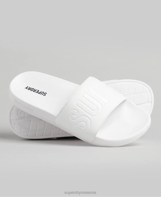 Superdry glisoare de bazin de bază pantofi alb bărbați JX0Z1944