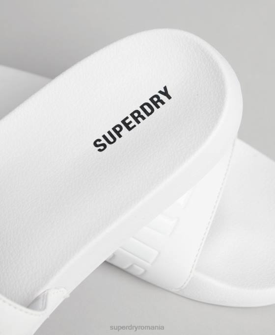 Superdry glisoare de bazin de bază pantofi alb bărbați JX0Z1944