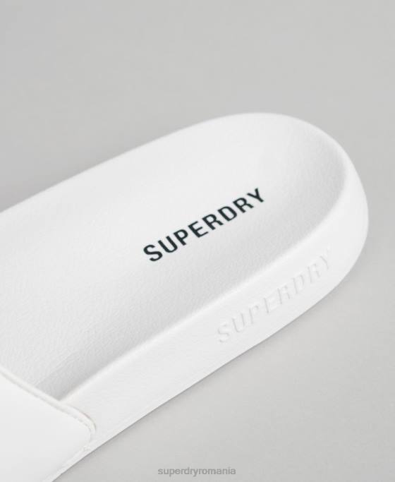 Superdry glisoare de bazin de bază pantofi alb bărbați JX0Z1944