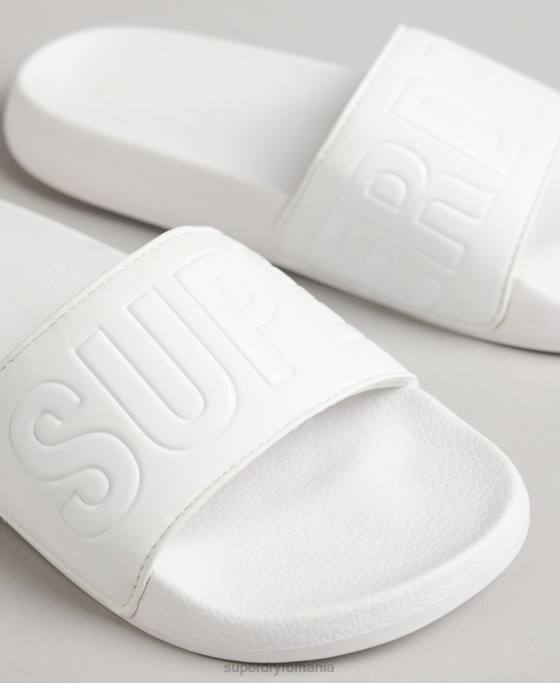 Superdry glisoare de bazin de bază pantofi alb femei JX0Z4354