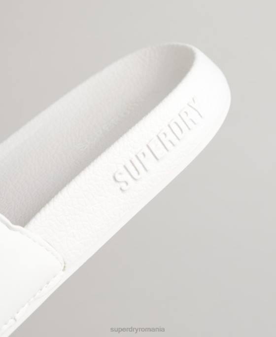 Superdry glisoare de bazin de bază pantofi alb femei JX0Z4354
