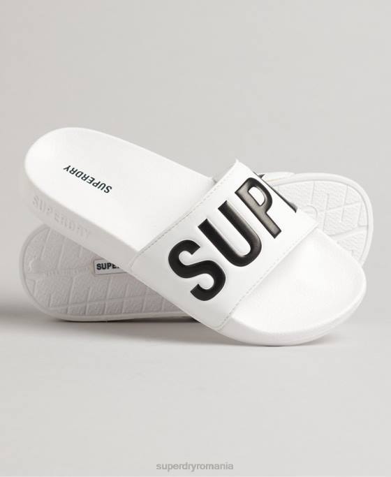 Superdry glisoare de bazin de bază pantofi alb femei JX0Z4383
