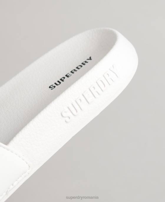 Superdry glisoare de bazin de bază pantofi alb femei JX0Z4383