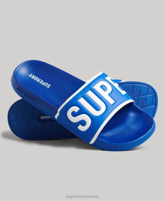 Superdry glisoare de bazin de bază pantofi albastru bărbați JX0Z1924