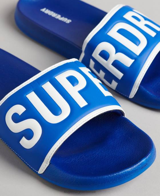 Superdry glisoare de bazin de bază pantofi albastru bărbați JX0Z1924