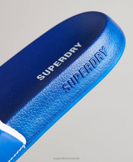Superdry glisoare de bazin de bază pantofi albastru bărbați JX0Z1924