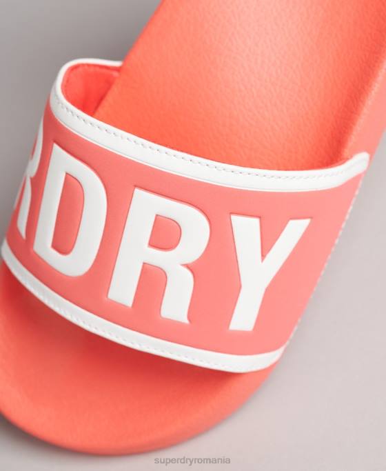 Superdry glisoare de bazin de bază pantofi coral femei JX0Z4380