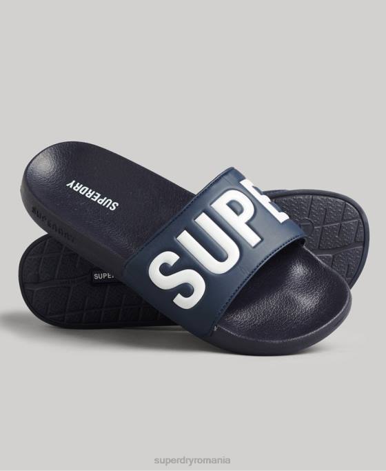 Superdry glisoare de bazin de bază pantofi marina bărbați JX0Z1905