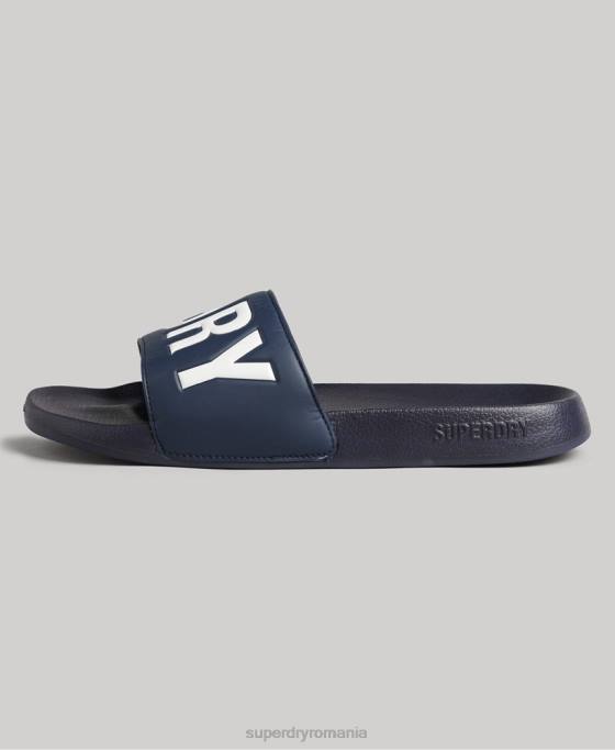 Superdry glisoare de bazin de bază pantofi marina bărbați JX0Z1905
