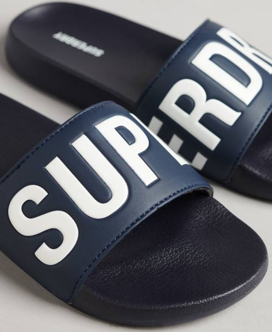 Superdry glisoare de bazin de bază pantofi marina femei JX0Z4370