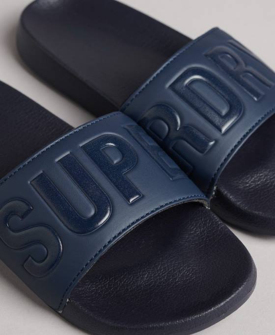Superdry glisoare de bazin de bază pantofi marina femei JX0Z4381