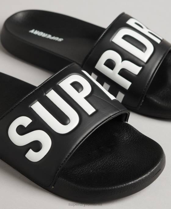 Superdry glisoare de bazin de bază pantofi negru bărbați JX0Z1887