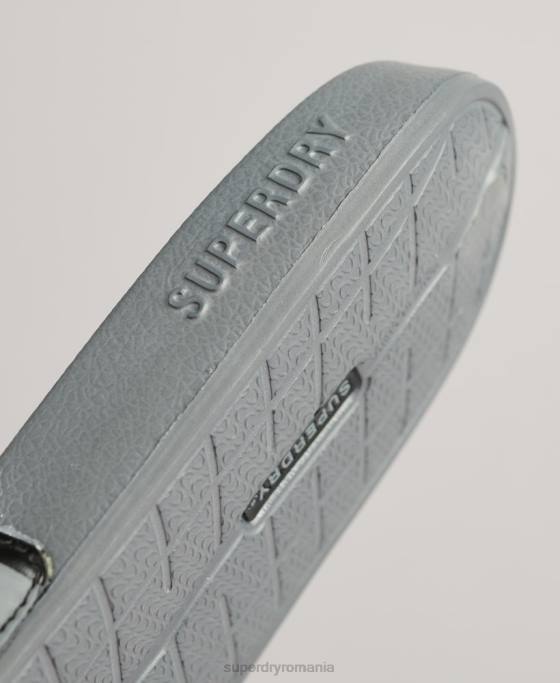 Superdry glisoare de bazin de bază pantofi negru bărbați JX0Z46