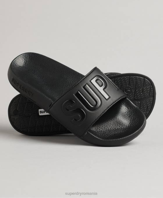 Superdry glisoare de bazin de bază pantofi negru femei JX0Z4367