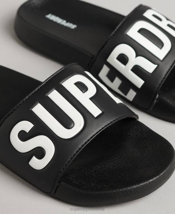 Superdry glisoare de bazin de bază pantofi negru femei JX0Z4378