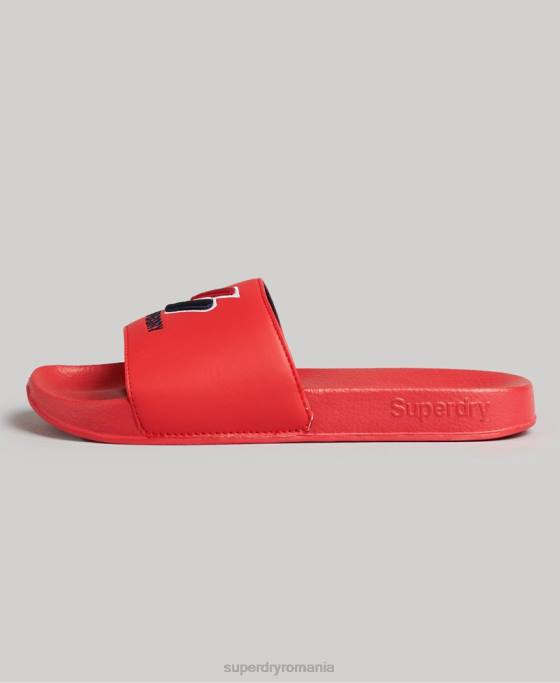 Superdry glisoare de bazin de bază pantofi roșu femei JX0Z4404