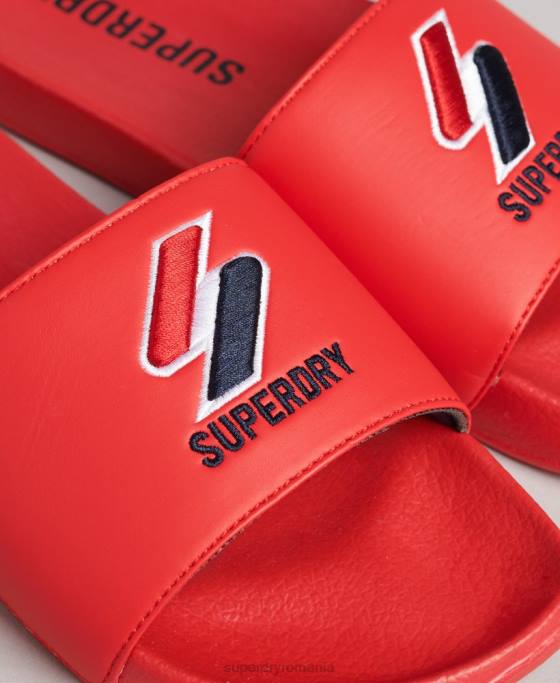 Superdry glisoare de bazin de bază pantofi roșu femei JX0Z4404