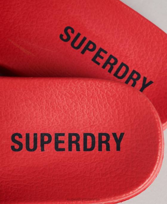 Superdry glisoare de bazin de bază pantofi roșu femei JX0Z4404