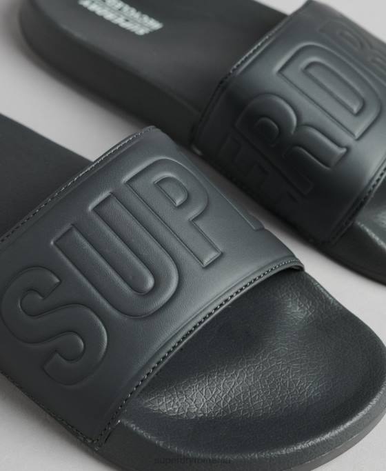 Superdry glisoare de bază de cod pantofi gri inchis bărbați JX0Z1889