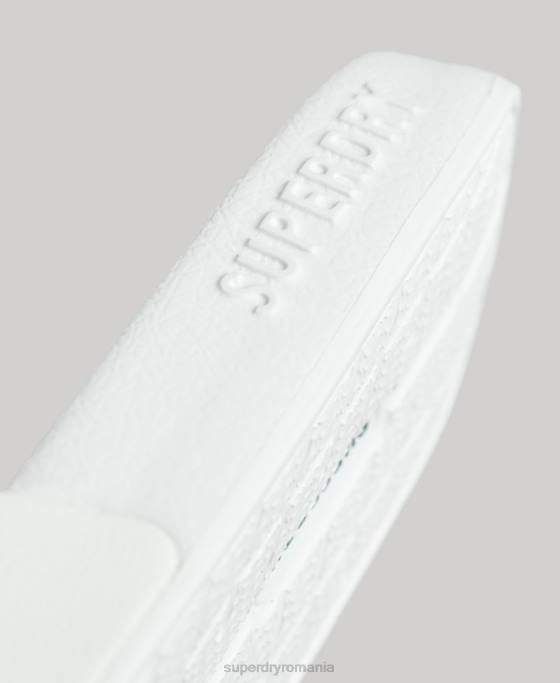 Superdry glisoare de piscină cu logo cod pantofi alb femei JX0Z4369