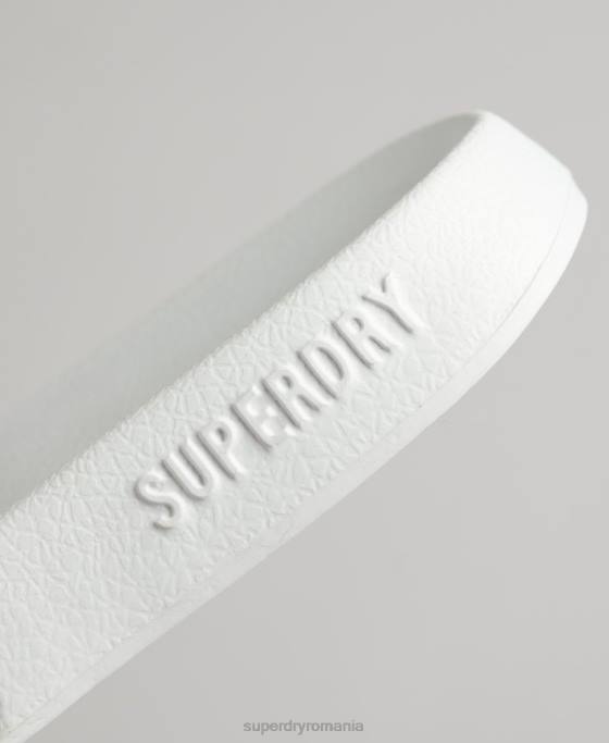 Superdry glisoare de piscină cu logo cod pantofi alb femei JX0Z4379