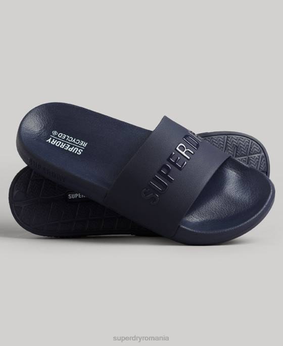 Superdry glisoare de piscină cu logo cod pantofi marina bărbați JX0Z1886