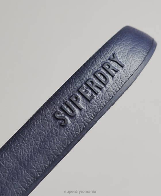 Superdry glisoare de piscină cu logo cod pantofi marina bărbați JX0Z1886
