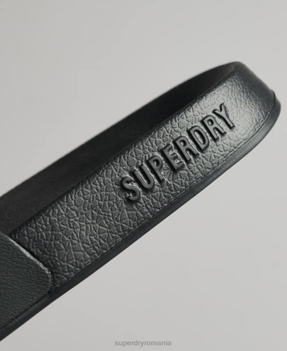 Superdry glisoare de piscină cu logo cod pantofi negru femei JX0Z4372