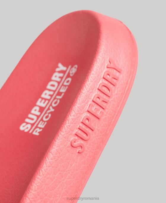 Superdry glisoare de piscină cu logo cod pantofi roz femei JX0Z4352