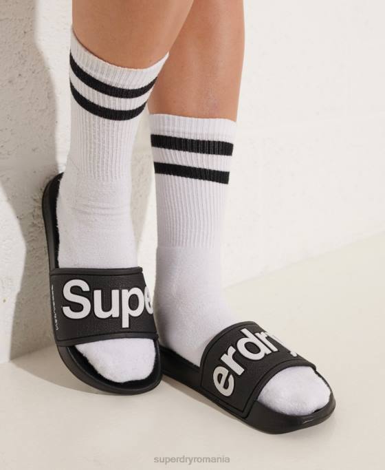 Superdry glisoare de piscină eva pantofi negru femei JX0Z4422