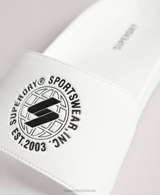 Superdry glisoare de piscină imprimate cu cod pantofi alb femei JX0Z4407