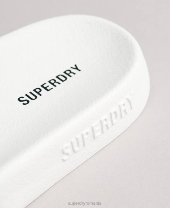 Superdry glisoare de piscină imprimate cu cod pantofi alb femei JX0Z4407