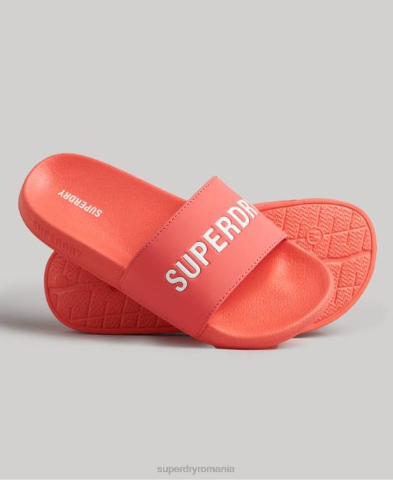 Superdry glisoare de piscină turnate grafic pantofi coral femei JX0Z4411