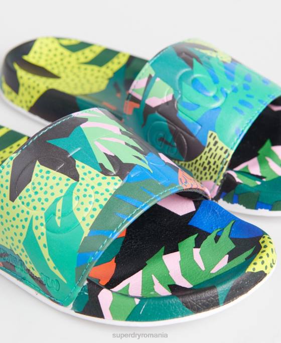 Superdry glisoare de plajă imprimate peste tot pantofi multi femei JX0Z6782