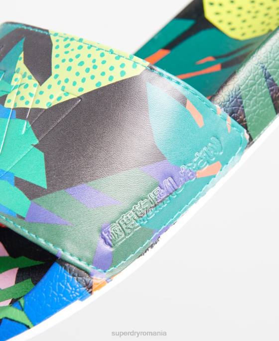 Superdry glisoare de plajă imprimate peste tot pantofi multi femei JX0Z6782